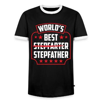 The Best Stepfather in the World Stepdad Stepdad Stepdad - Men's Ringer Shirt - black/white - Front - AI Model Female 172 light (172cm) & AI Model Male 178 light (178cm)
