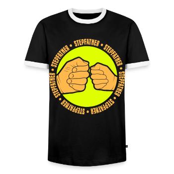 Beau-père Beau-père Beau-père Fête des pères - T-shirt contrasté Homme - noir/blanc - Devant - AI Model Female 172 light (172cm) & AI Model Male 178 light (178cm)