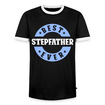 Best Stepfather Ever Stepdad Stepdad - Men's Ringer Shirt - black/white - Front - AI Model Female 172 light (172cm) & AI Model Male 178 light (178cm)