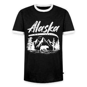 Alaska Wandern Wanderer Natur Wanderung - Männer Kontrast-T-Shirt - Schwarz/Weiß - Vorne - AI Model Female 172 light (172cm) & AI Model Male 178 light (178cm)