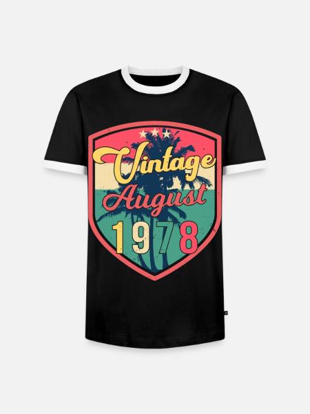 Baujahr 1978 Im August - Männer Kontrast-T-Shirt - Schwarz/Weiß