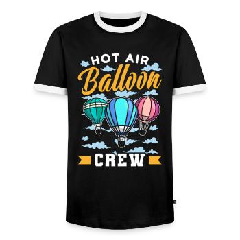 Hot Air Balloon Crew Balloonist Balloon Flight - Men's Ringer Shirt - black/white - Front - AI Model Female 172 light (172cm) & AI Model Male 178 light (178cm)