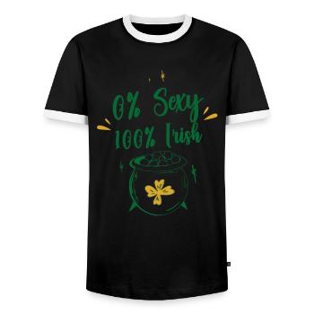 0% Sexy 100% Irlandais Irlandais - T-shirt contrasté Homme - noir/blanc - Devant - AI Model Female 172 light (172cm) & AI Model Male 178 light (178cm)