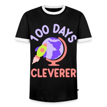 100 Days of Clever Sayings Sweet Team Funny - Men's Ringer Shirt - black/white - Front - AI Model Female 172 light (172cm) & AI Model Male 178 light (178cm)