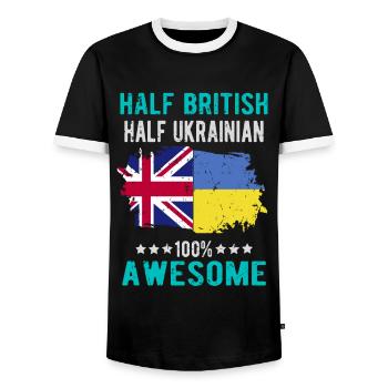 Halb Brite Halb Ukrainer - Männer Kontrast-T-Shirt - Schwarz/Weiß - Vorne - AI Model Female 172 light (172cm) & AI Model Male 178 light (178cm)