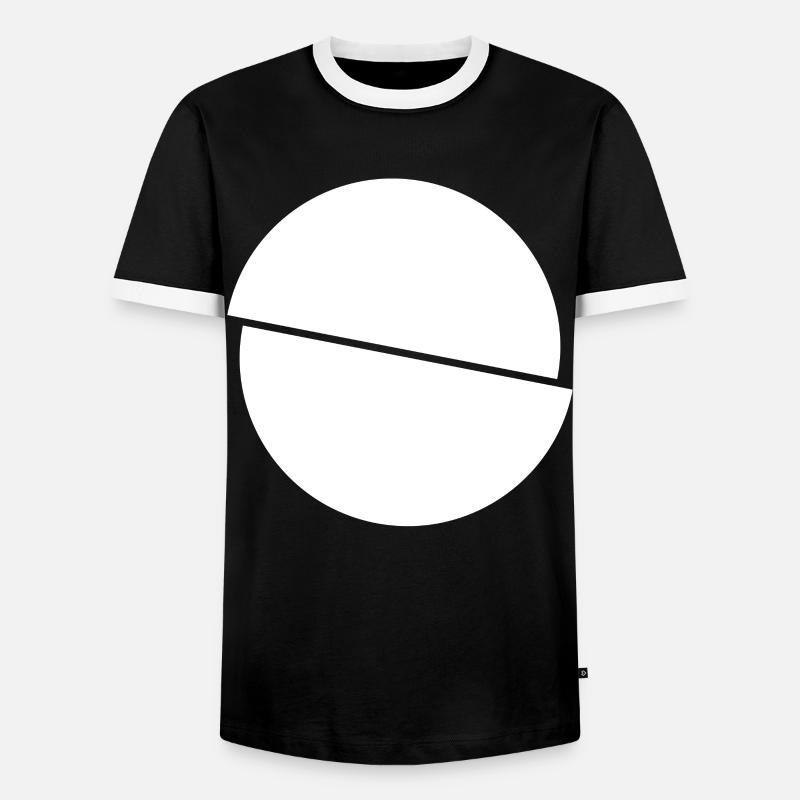 Half Circles White Design - Men's Ringer Shirt - black/white