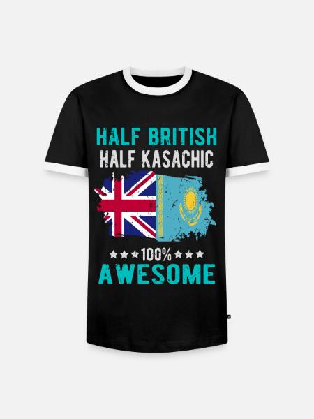 Half British Half Kazakh - Men's Ringer Shirt - black/white