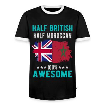 Halb Brite Halb Marokkaner - Männer Kontrast-T-Shirt - Schwarz/Weiß - Vorne - AI Model Female 172 light (172cm) & AI Model Male 178 light (178cm)