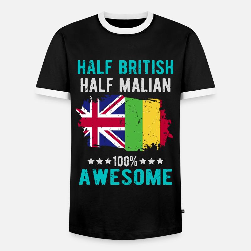 Halb Brite Halb Malier - Männer Kontrast-T-Shirt - Schwarz/Weiß