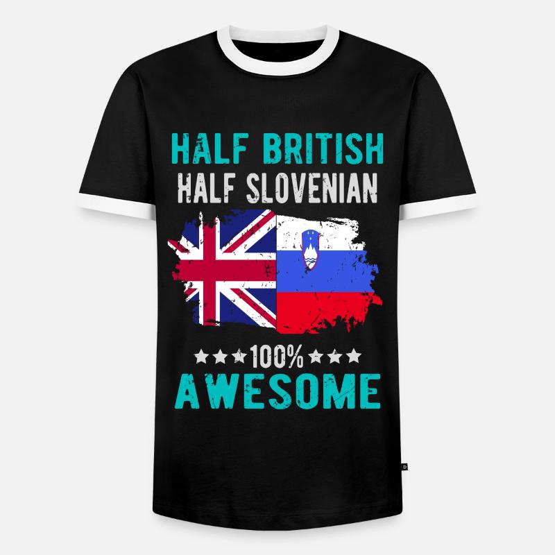 Half British Half Slovenian - Men's Ringer Shirt - black/white