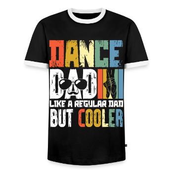 Dance Papa like a Normal Father Ballet - Men's Ringer Shirt - black/white - Front - AI Model Female 172 light (172cm) & AI Model Male 178 light (178cm)