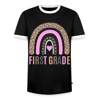 Les enseignants de première année retournent à l’école - T-shirt contrasté Homme - noir/blanc - Devant - AI Model Female 172 light (172cm) & AI Model Male 178 light (178cm)