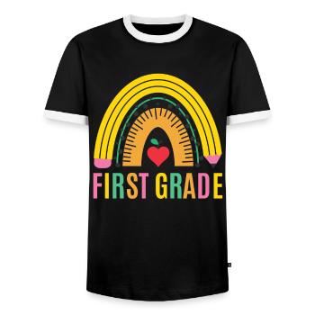 Les enseignants de première année retournent à l’école - T-shirt contrasté Homme - noir/blanc - Devant - AI Model Female 172 light (172cm) & AI Model Male 178 light (178cm)