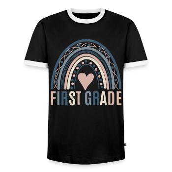 Les enseignants de première année retournent à l’école - T-shirt contrasté Homme - noir/blanc - Devant - AI Model Female 172 light (172cm) & AI Model Male 178 light (178cm)