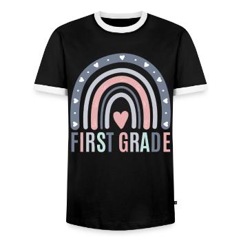 Les enseignants de première année retournent à l’école - T-shirt contrasté Homme - noir/blanc - Devant - AI Model Female 172 light (172cm) & AI Model Male 178 light (178cm)