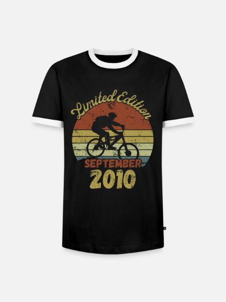 Vélo d’anniversaire Vélo Septembre 2010 - T-shirt contrasté Homme - noir/blanc