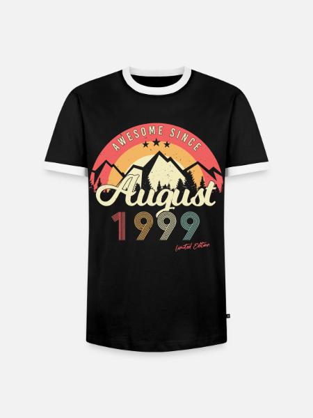 Legendär August 1999 - Männer Kontrast-T-Shirt - Schwarz/Weiß