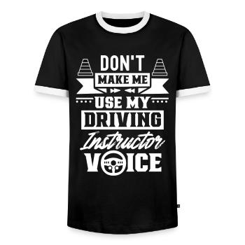Mon instructeur de conduite Voice Driving Instructor Voice Profession - T-shirt contrasté Homme - noir/blanc - Devant - AI Model Female 172 light (172cm) & AI Model Male 178 light (178cm)