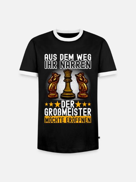 Schach Schachspieler - Männer Kontrast-T-Shirt - Schwarz/Weiß