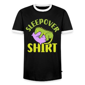 Chemise de nuit NuitÉe Fête - T-shirt contrasté Homme - noir/blanc - Devant - AI Model Female 172 light (172cm) & AI Model Male 178 light (178cm)