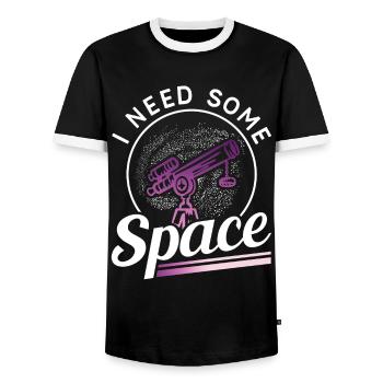 J’ai besoin d’un télescope de l’univers spatial - T-shirt contrasté Homme - noir/blanc - Devant - AI Model Female 172 light (172cm) & AI Model Male 178 light (178cm)