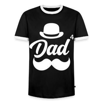 Father Of Four Children Daddy Papa Father Day - Men's Ringer Shirt - black/white - Front - AI Model Female 172 light (172cm) & AI Model Male 178 light (178cm)