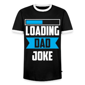 Dad Joke Papa Joke Jokes Father - Men's Ringer Shirt - black/white - Front - AI Model Female 172 light (172cm) & AI Model Male 178 light (178cm)