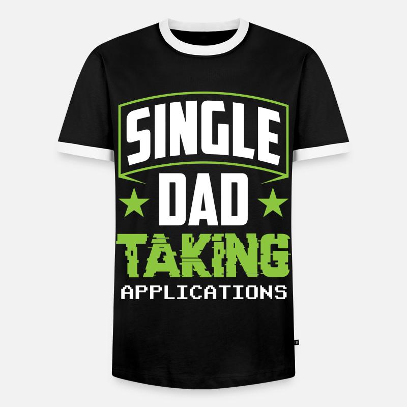 Single father accepts applications - Men's Ringer Shirt - black/white