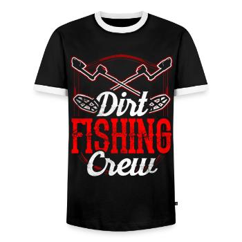 Dirt Fishing Mannschaft Metal Detecting - Männer Kontrast-T-Shirt - Schwarz/Weiß - Vorne - AI Model Female 172 light (172cm) & AI Model Male 178 light (178cm)