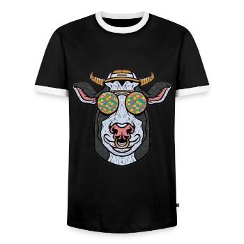 Autisme autistique Autiste - T-shirt contrasté Homme - noir/blanc - Devant - AI Model Female 172 light (172cm) & AI Model Male 178 light (178cm)