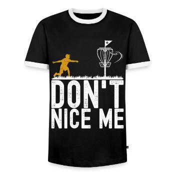 Disc Golf Disc Golfeur - T-shirt contrasté Homme - noir/blanc - Devant - AI Model Female 172 light (172cm) & AI Model Male 178 light (178cm)