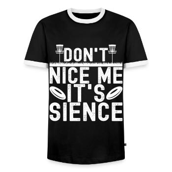 Disc Golf Disc Golfeur - T-shirt contrasté Homme - noir/blanc - Devant - AI Model Female 172 light (172cm) & AI Model Male 178 light (178cm)