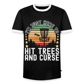Disc Golf Disc Golfeur - T-shirt contrasté Homme - noir/blanc - Devant - AI Model Female 172 light (172cm) & AI Model Male 178 light (178cm)