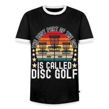 Disc Golf Disc Golfeur - T-shirt contrasté Homme - noir/blanc - Devant - AI Model Female 172 light (172cm) & AI Model Male 178 light (178cm)
