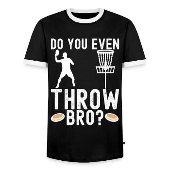 Disc Golf Disc Golfeur - T-shirt contrasté Homme - noir/blanc - Devant - AI Model Female 172 light (172cm) & AI Model Male 178 light (178cm)