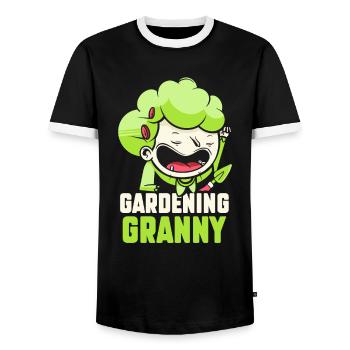 Gartenarbeit Oma Großmutter Gärtnerin Garten - Männer Kontrast-T-Shirt - Schwarz/Weiß - Vorne - AI Model Female 172 light (172cm) & AI Model Male 178 light (178cm)