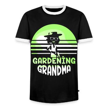 Gartenarbeit Oma Großmutter Gärtnerin Garten - Männer Kontrast-T-Shirt - Schwarz/Weiß - Vorne - AI Model Female 172 light (172cm) & AI Model Male 178 light (178cm)