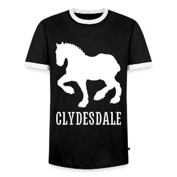 Clydesdale Shirt Clydesdale Rider - Men's Ringer Shirt - black/white - Front - AI Model Female 172 light (172cm) & AI Model Male 178 light (178cm)