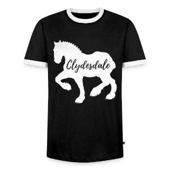 Clydesdale Shirt Clydesdale Rider - Men's Ringer Shirt - black/white - Front - AI Model Female 172 light (172cm) & AI Model Male 178 light (178cm)