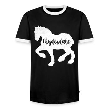 Clydesdale Shirt Clydesdale Rider - Men's Ringer Shirt - black/white - Front - AI Model Female 172 light (172cm) & AI Model Male 178 light (178cm)