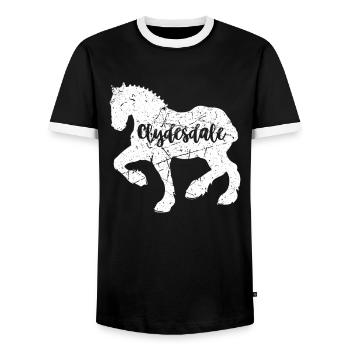 Clydesdale Shirt Clydesdale Rider - Men's Ringer Shirt - black/white - Front - AI Model Female 172 light (172cm) & AI Model Male 178 light (178cm)