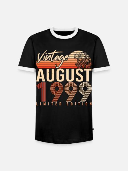 Geburtsmonat August 1999 - Männer Kontrast-T-Shirt - Schwarz/Weiß