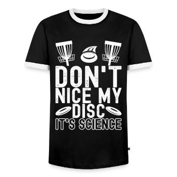 Disc Golf Disc Golfeur - T-shirt contrasté Homme - noir/blanc - Devant - AI Model Female 172 light (172cm) & AI Model Male 178 light (178cm)