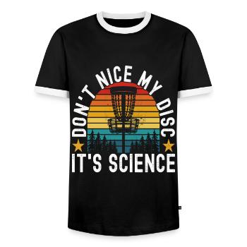 Disc Golf Disc Golfeur - T-shirt contrasté Homme - noir/blanc - Devant - AI Model Female 172 light (172cm) & AI Model Male 178 light (178cm)