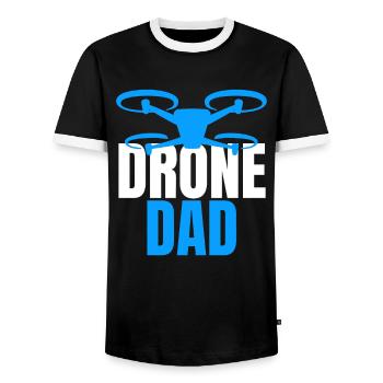 Drone Dad Drone Pilot Drone Operator - Men's Ringer Shirt - black/white - Front - AI Model Female 172 light (172cm) & AI Model Male 178 light (178cm)