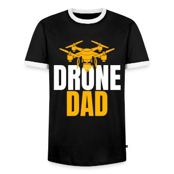 Drone Dad Drone Pilot Drone Operator - Men's Ringer Shirt - black/white - Front - AI Model Female 172 light (172cm) & AI Model Male 178 light (178cm)