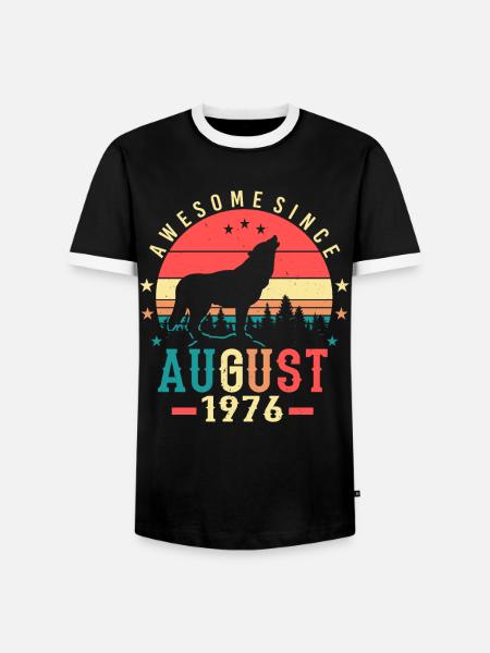 August 1976 Geschenkidee - Männer Kontrast-T-Shirt - Schwarz/Weiß