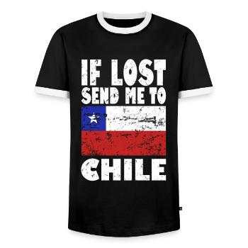 Chile Flagge Spruch - Männer Kontrast-T-Shirt - Schwarz/Weiß - Vorne - AI Model Female 172 light (172cm) & AI Model Male 178 light (178cm)