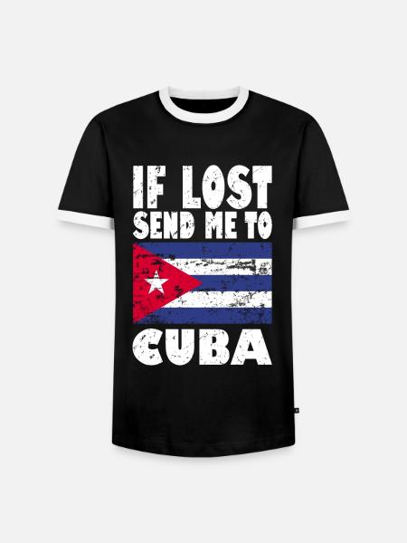 Cuba Flag Saying - Men's Ringer Shirt - black/white
