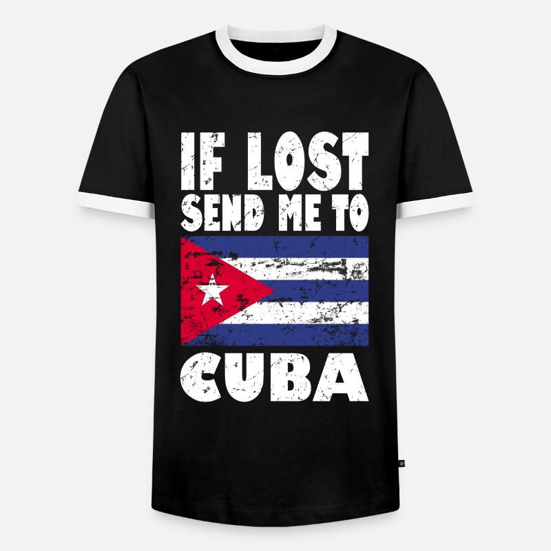Drapeau de Cuba - T-shirt contrasté Homme - noir/blanc